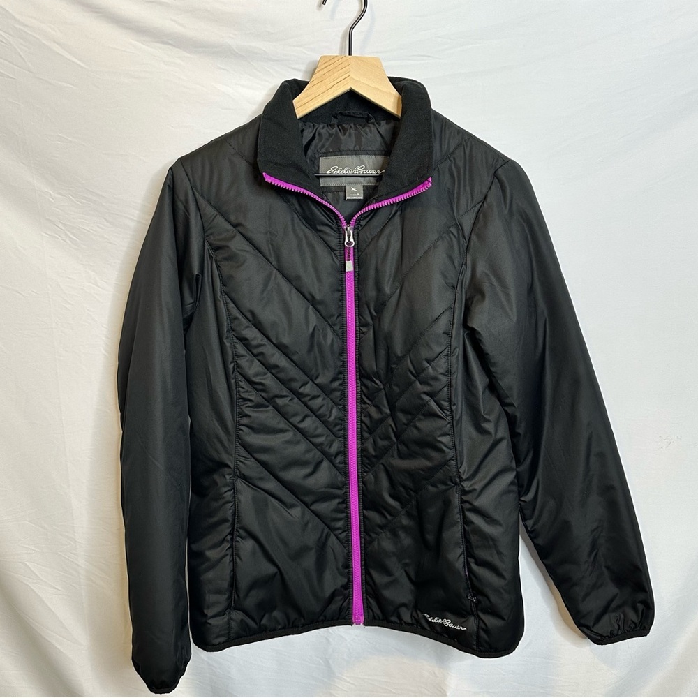 Eddie Bauer Women's Black Purple Puffer Jacket